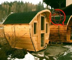 Sauna beczka 200x250 piec na drewno