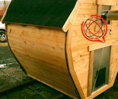 Sauna beczka 200x250 piec na drewno