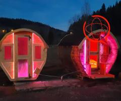 Sauna beczka 200x250 piec na drewno