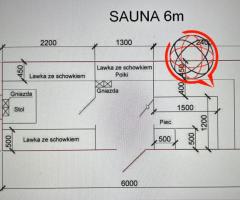 Sauna ogrodowa 6m z piecem elektrycznym