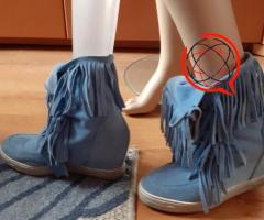 Błękitne botki z frędzlami