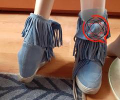 Błękitne botki z frędzlami