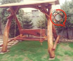 Hustawki ogrodowe,modrzewiowe z grubych bali