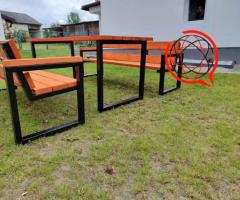 Meble ogrodowe nowoczesne loft z metalowymi nogami