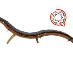 Leżak z poduszką, lite drewno akacjowe, jasnoszary