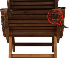 Leżak z poduszką, lite drewno akacjowe, jasnoszary