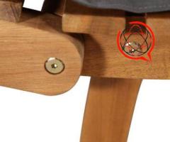 Leżak z poduszką, lite drewno akacjowe, jasnoszary