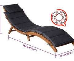 Leżak z poduszką, lite drewno akacjowe, jasnoszary