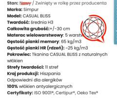 Materac Hiszpański użuwany 180*200