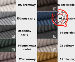Sztruksowa kanapa ROCCA z funkcją spania pojemnik WERSJA PREMIUM!!
