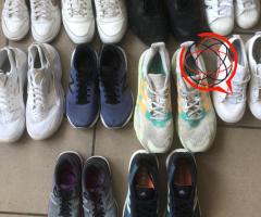 Buty sport używane na kartony