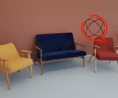 Oryginalna Sofa PRL FOX 366 Concept - kolor granatowy velvet