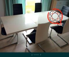 Stół rozkładany 160/220/90 + 6 krzeseł