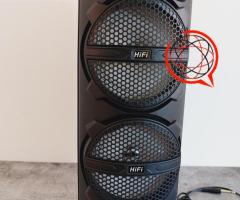 Głośnik tuba z karaoke i podświetleniem boombox, mikrofon,