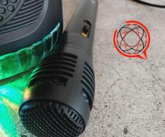 Głośnik karaoke z mikrofonem, Bluetooth i tubą