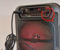 Głośnik karaoke z mikrofonem, Bluetooth i tubą