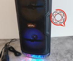 Głośnik karaoke z mikrofonem, Bluetooth i tubą