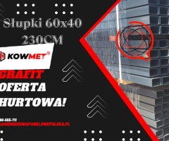 Słupki Ogrodzeniowe 60/40/1.2 230 GRAFIT - oferta HURTOWA