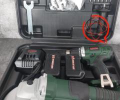 ZESTAW SZLIFIERKA I WIERTARKO-WKRĘTARKA, 2 AKUMULATORY 5AH+24V+AKCESORIA