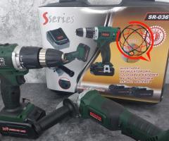 ZESTAW SZLIFIERKA I WIERTARKO-WKRĘTARKA, 2 AKUMULATORY 5AH+24V+AKCESORIA