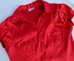 Elegancka koszula Satynowa 38 40 czerwona