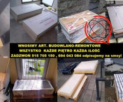 TRAGARZE 24h wnosimy artykuły budowlane wanny spieki gres worki panele