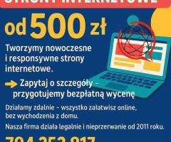 Strona internetowa od 500 PLN z mocną promocją na START/ FAKTURA