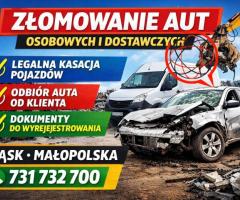 Auto złomowanie - DOJAZD LAWETĄ | ŚLĄSKIE MAŁOPOLSKIE - KASACJA samochodów osobowych/dostawczych