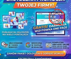 Reklama Twojej firmy + darmowa strona internetowa ONE PAGE