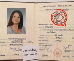 Dyplom Ukończenia Szkoły Wyższej -Dowolne Kierunki
