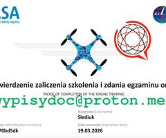 Certyfikat Kompetencji Pilota Drona A2 oraz A3