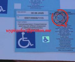 !HIT! Karta parkingowa osoby niepełnosprawnej. Oryginał tylko u mnie!