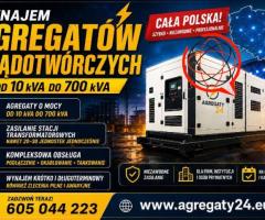 AGREGATY PRĄDOTWÓRCZE DO 700 kVA  - WYNAJEM - USŁUGI