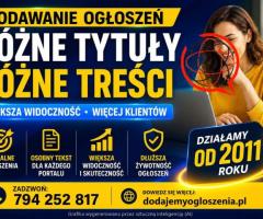 Dodawanie ogłoszeń - każde z innym tytułem i inną treścią. Multiposting ogłoszeń