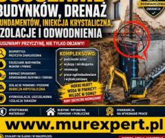Osuszanie i iniekcja ścian i piwnic - izolacja pozioma, podcinanie muru, hydroizolacje