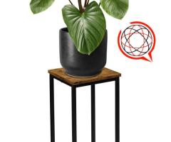 Kwietnik loftowy ARBEN czarny postarzany dąb 60 cm