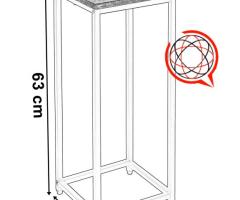 Kwietnik loftowy ARBEN czarny postarzany dąb 60 cm