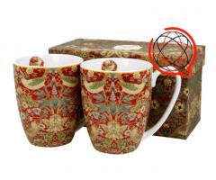 Komplet 2 kubki 380 ml STRAWBERRY THIEF RED William Morris